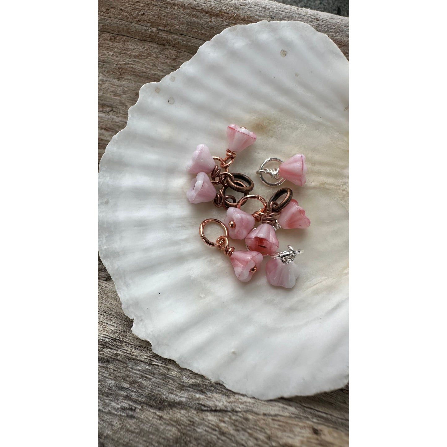 Glass Flower- Strawberry Swirl