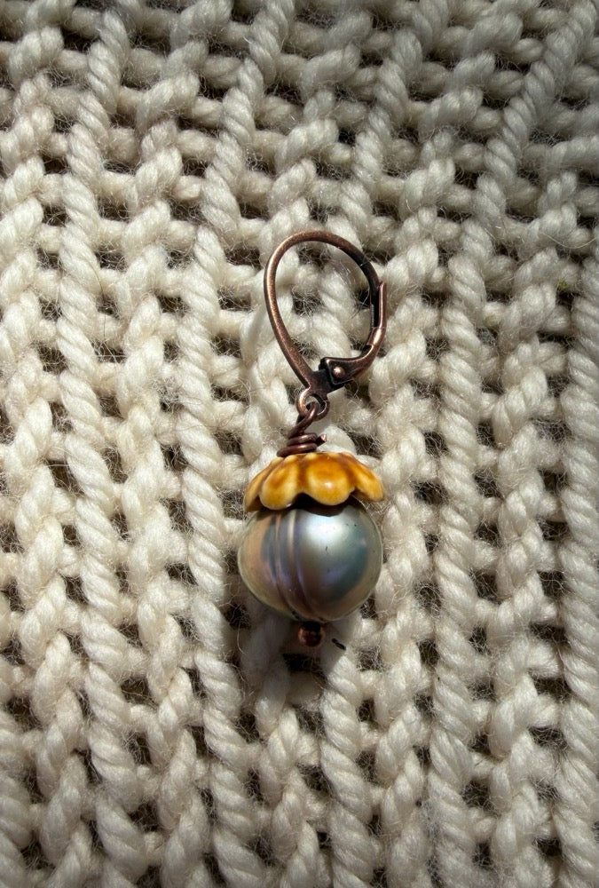Ceramic & Pearl Acorn