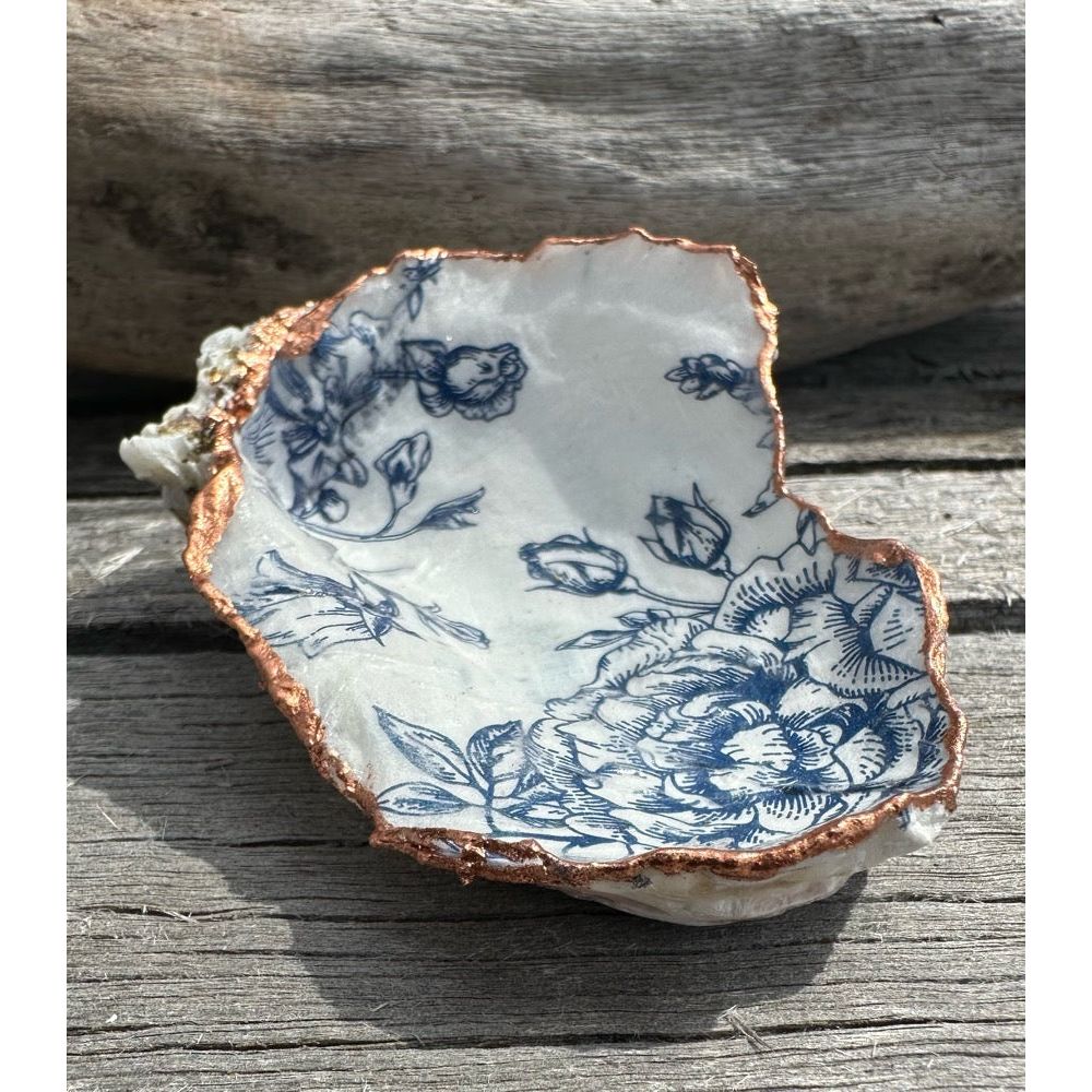 Oyster Shell Vessels- Navy Floral