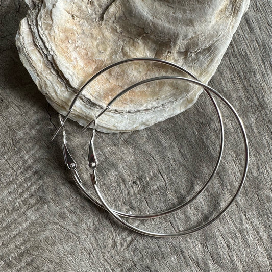 Hoops - Large Silver plated