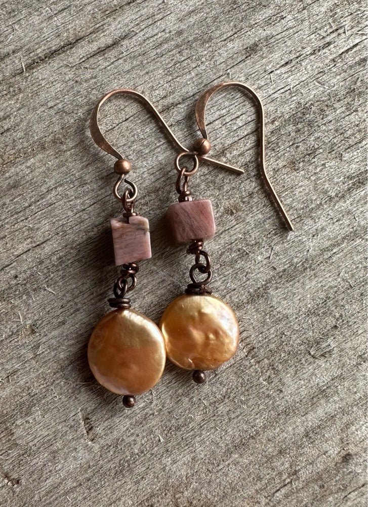 Tourmaline & Freshwater Pearl Earrings