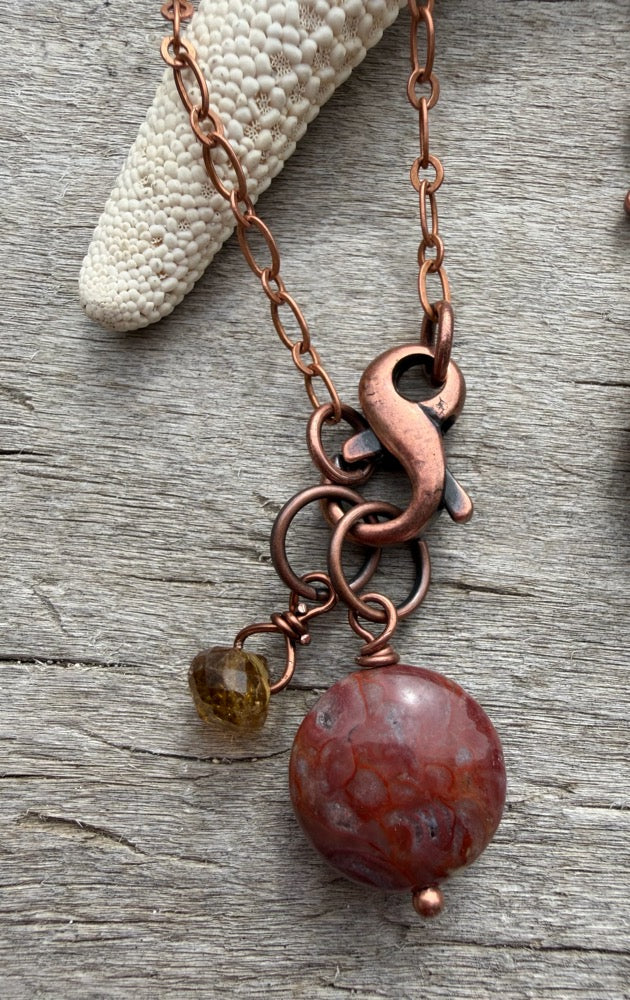 Jasper & Garnet Charm Necklace