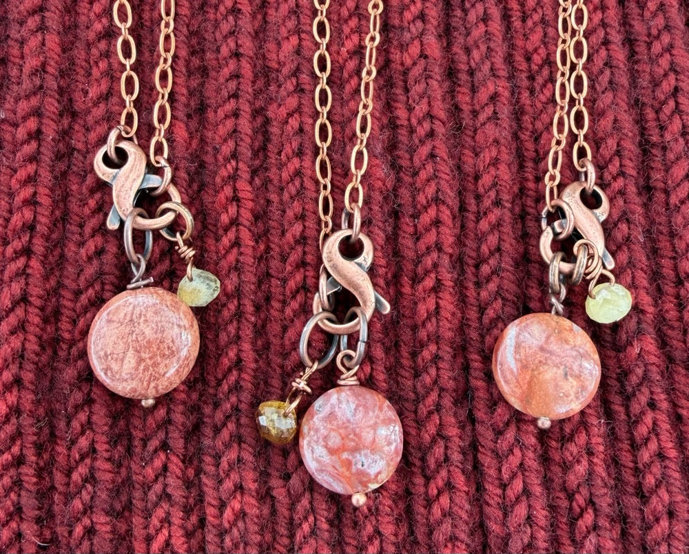 Jasper & Garnet Charm Necklace