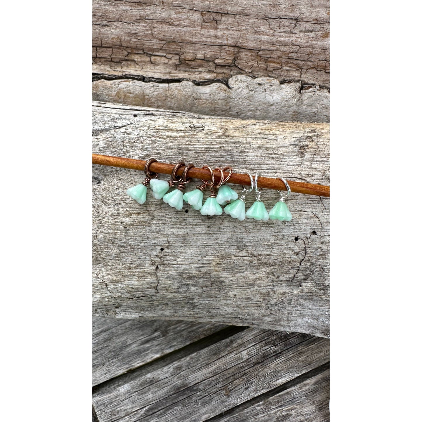 Glass Flower- Mint Swirl
