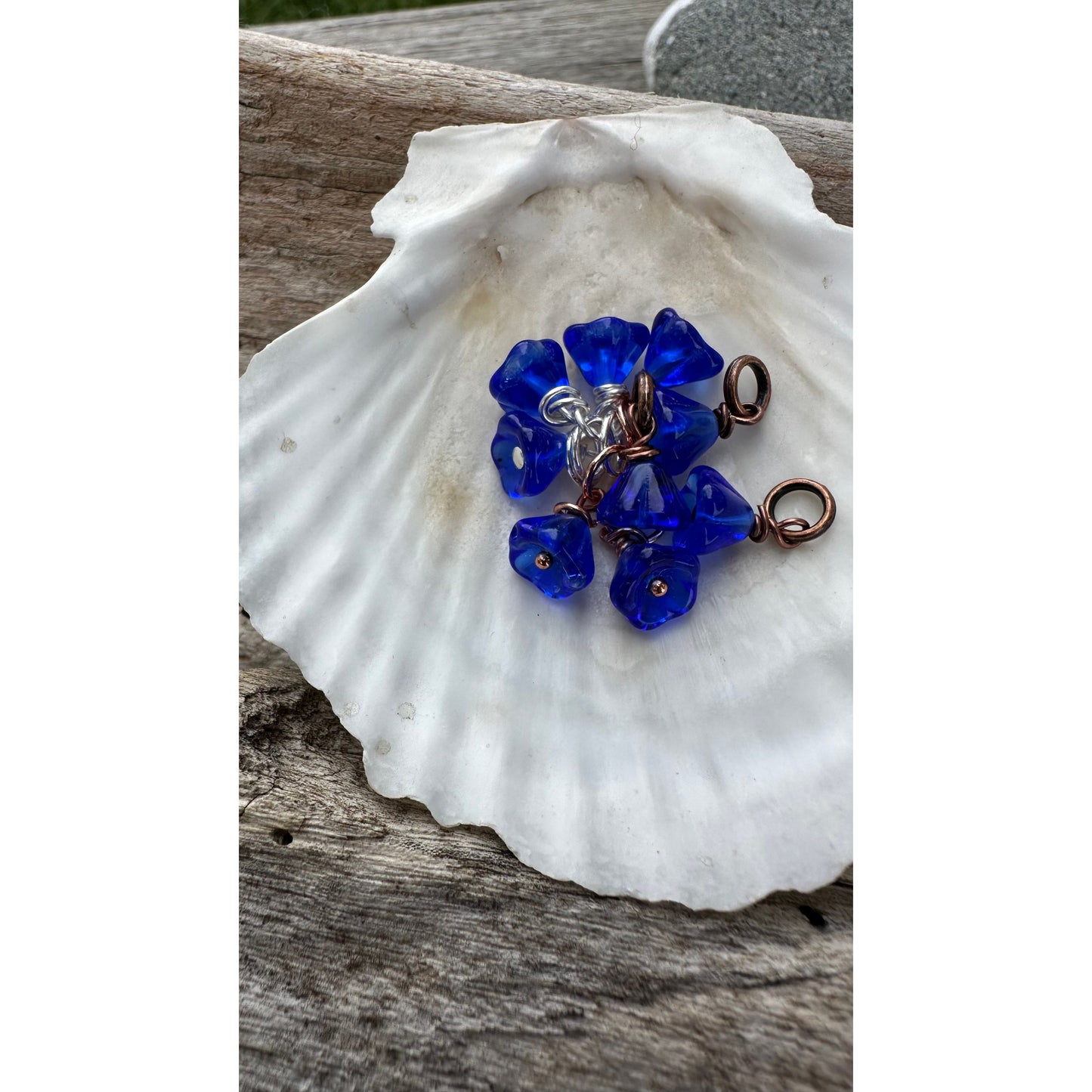 Glass Flower- Bright Blue