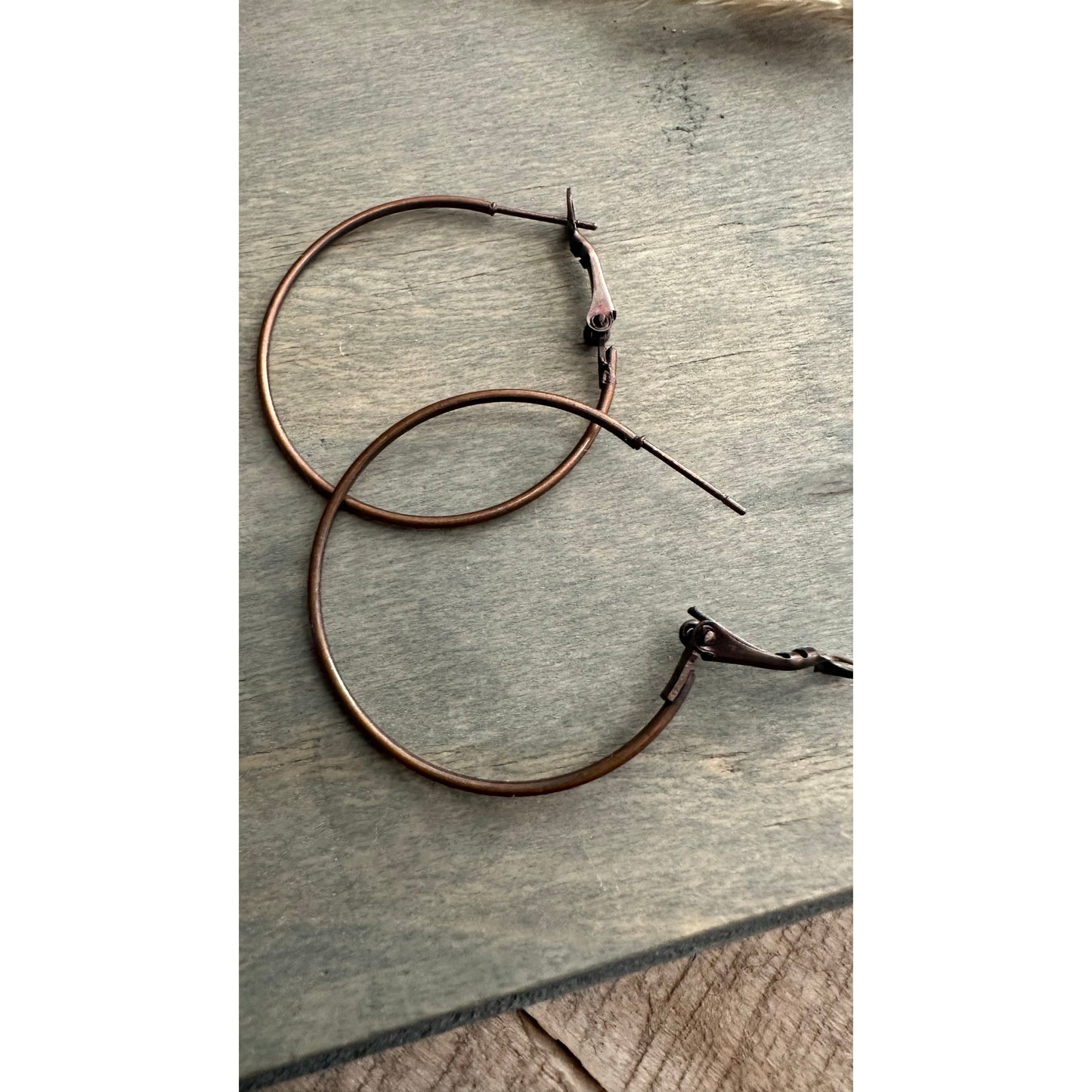 Antique Copper Hoop Earrings