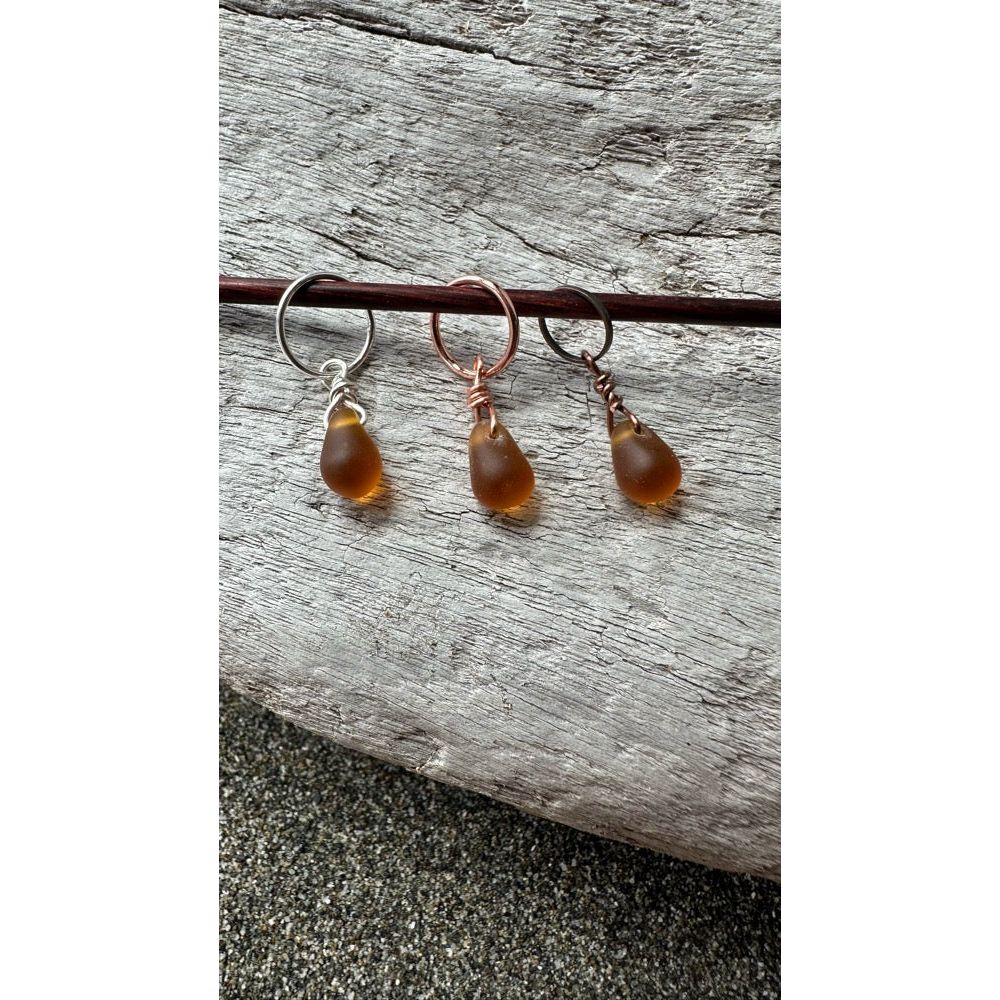 Small Handcrafted Glass Drops - Caramel