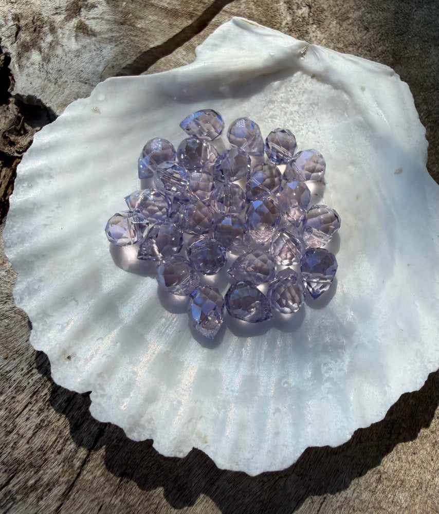 Mini Faceted Glass Crystals - Lilac