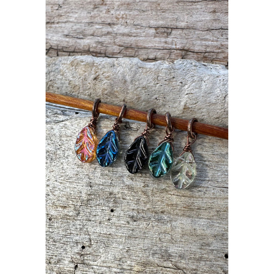 Iridescent Glass Leaves Set