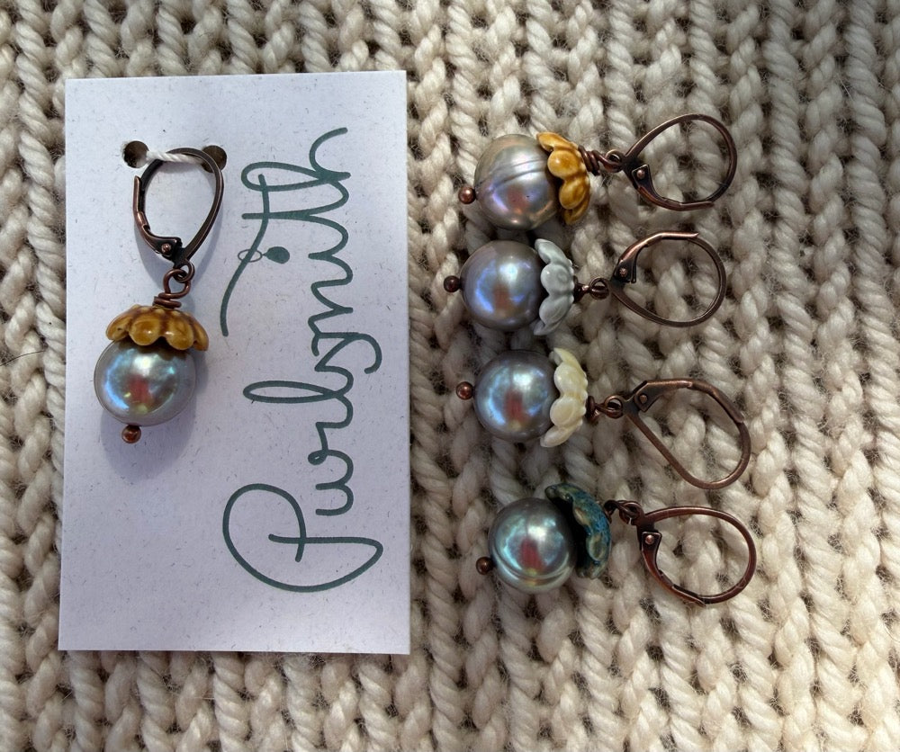 Ceramic & Pearl Acorn
