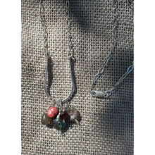 Load image into Gallery viewer, Smoke &amp; Garnet 21” Silver Plated Sterling Collect Pendant
