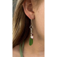 Load image into Gallery viewer, Rose &amp; Kelly Sea Glass &amp; Pearl Earrings
