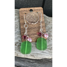 Load image into Gallery viewer, Rose &amp; Kelly Sea Glass &amp; Pearl Earrings

