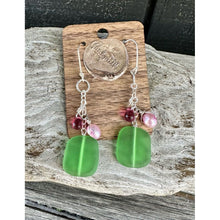 Load image into Gallery viewer, Rose &amp; Kelly Sea Glass &amp; Pearl Earrings
