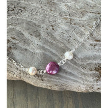 Load image into Gallery viewer, Purple Coin Pearl Necklace
