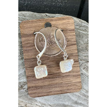 Load image into Gallery viewer, Fine Silver &amp; Freshwater Square Pearl Earrings
