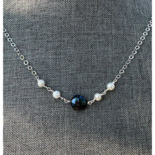 Load image into Gallery viewer, Green Coin &amp; Sterling Necklace
