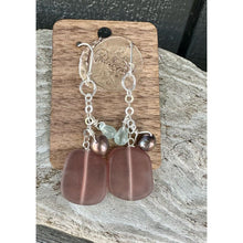 Load image into Gallery viewer, Mauve &amp; Mint Sea Glass &amp; Pearl Earrings
