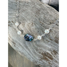 Load image into Gallery viewer, Green Coin &amp; Sterling Necklace
