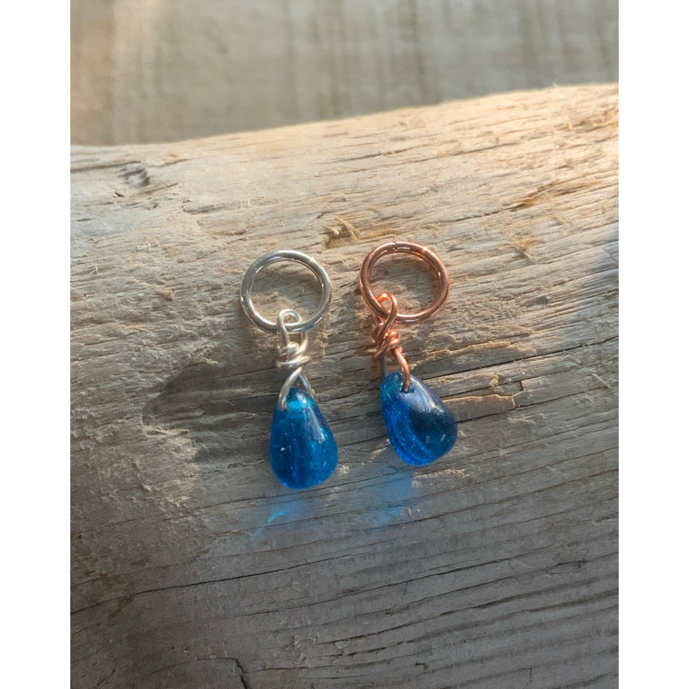 Small Handcrafted Glass Drops - Blue