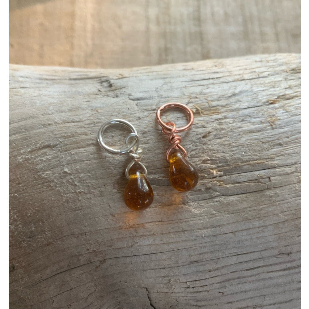 Small Handcrafted Glass Drops - Caramel