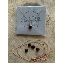 Load image into Gallery viewer, Garnet Pendant on Rose Gold Necklace
