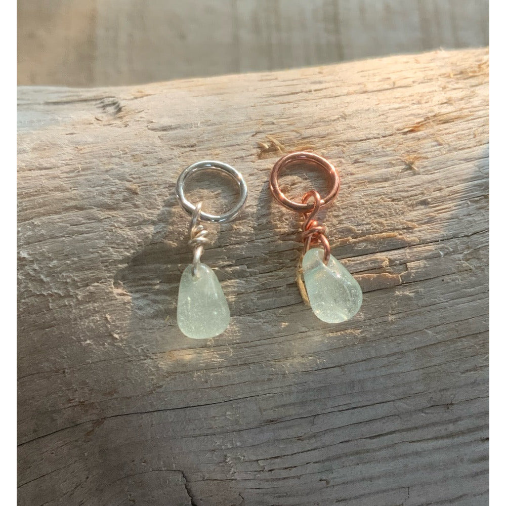 Small Handcrafted Glass Drops - Seafoam