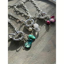 Load image into Gallery viewer, Silver Plated Locking Clasp Charm Bracelet
