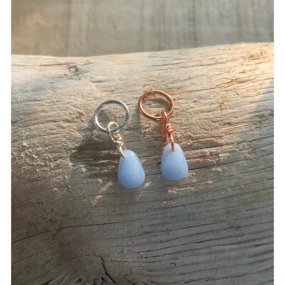 Small Handcrafted Glass Drops - Opal