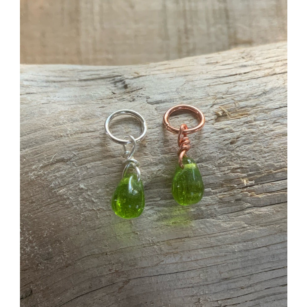 Small Handcrafted Glass Drops - Light Green