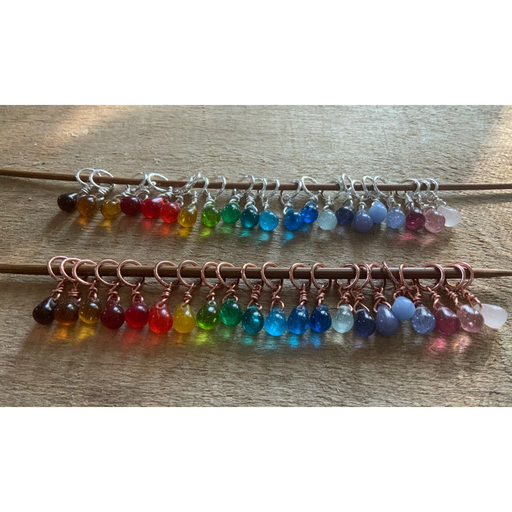 Small Handcrafted Glass Drops - Dark Rose