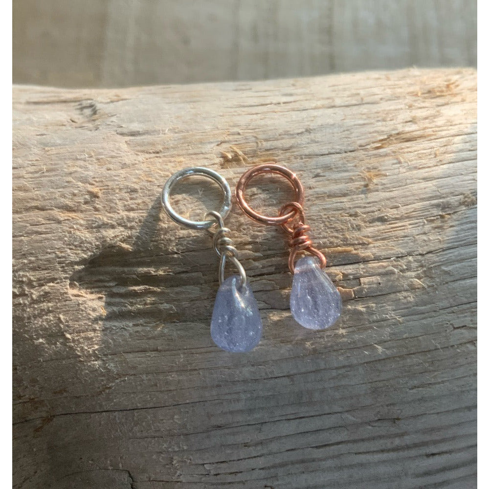 Small Handcrafted Glass Drops - Lilac