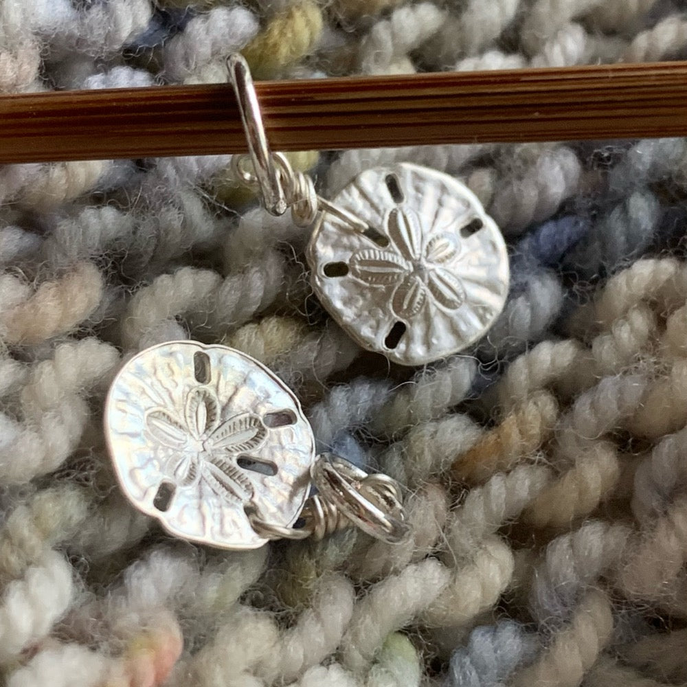 Silver Plated Sand Dollar Stitch Marker/Charm