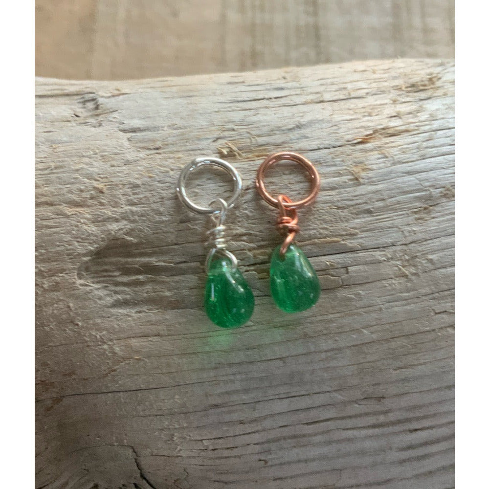 Small Handcrafted Glass Drops - Green