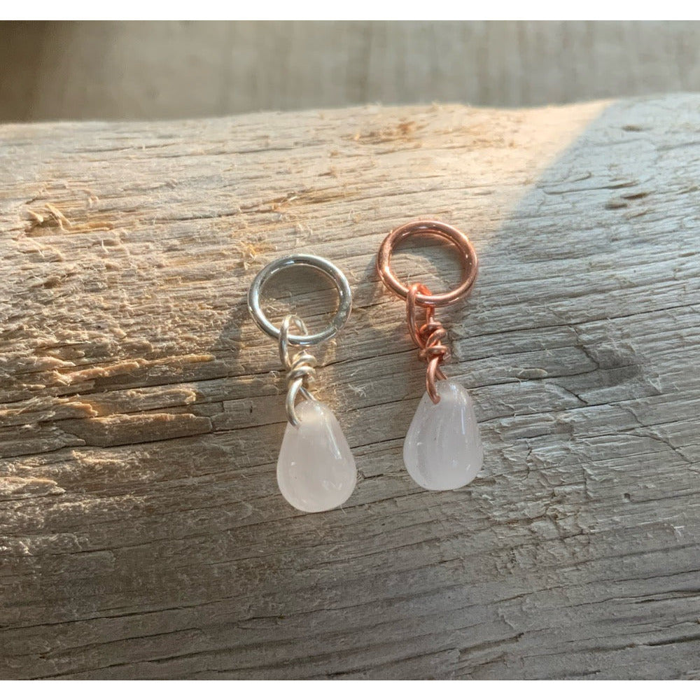 Small Handcrafted Glass Drops - Lightest Pink