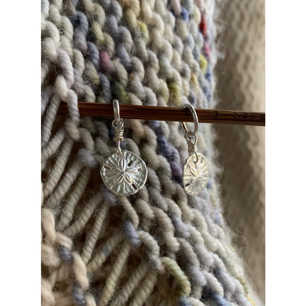 Silver Plated Sand Dollar Stitch Marker/Charm