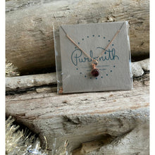 Load image into Gallery viewer, Garnet Pendant on Rose Gold Necklace
