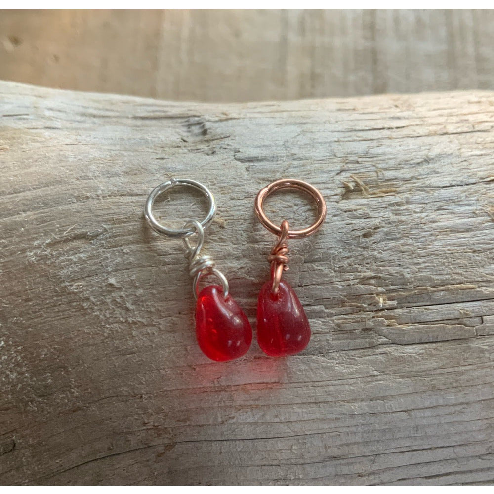 Small Handcrafted Glass Drops - Cherry
