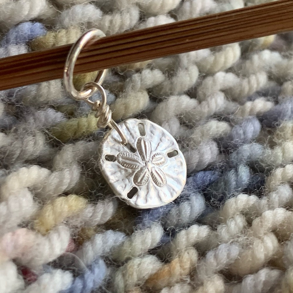 Silver Plated Sand Dollar Stitch Marker/Charm