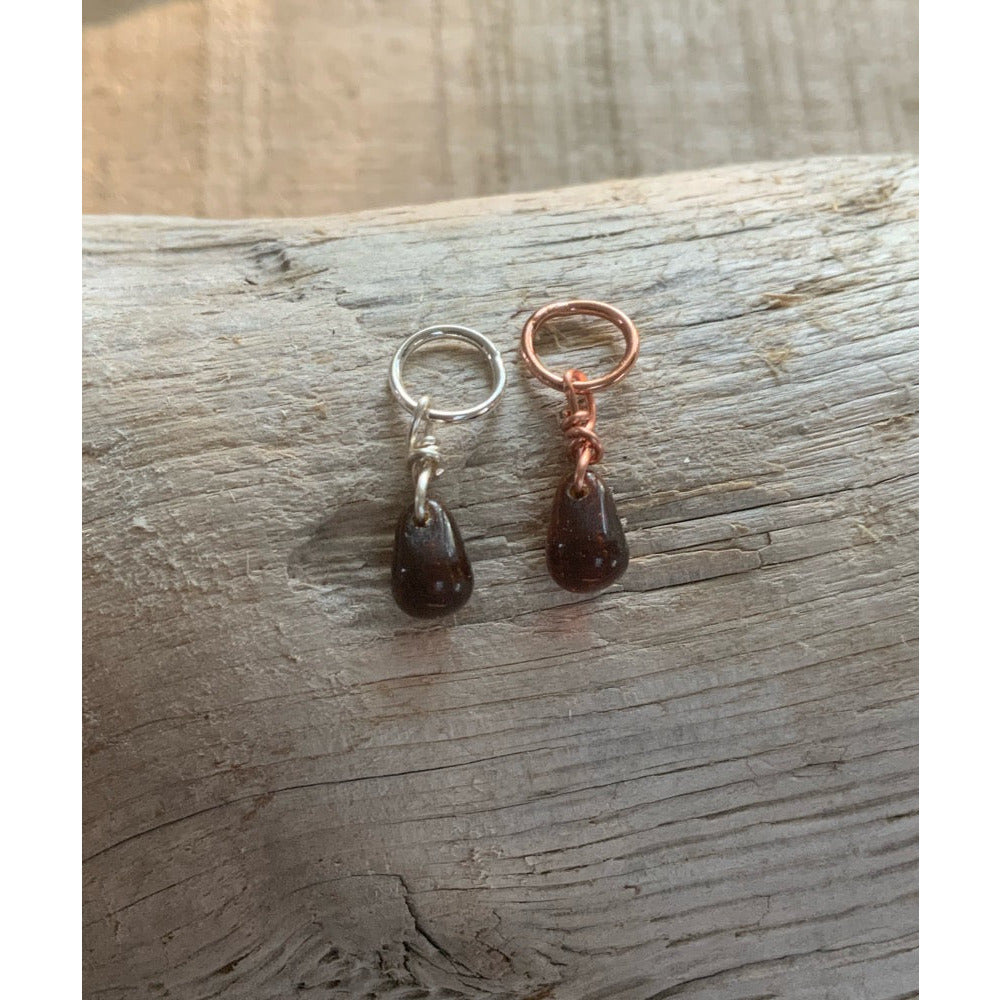 Small Handcrafted Glass Drops - Dark Brown